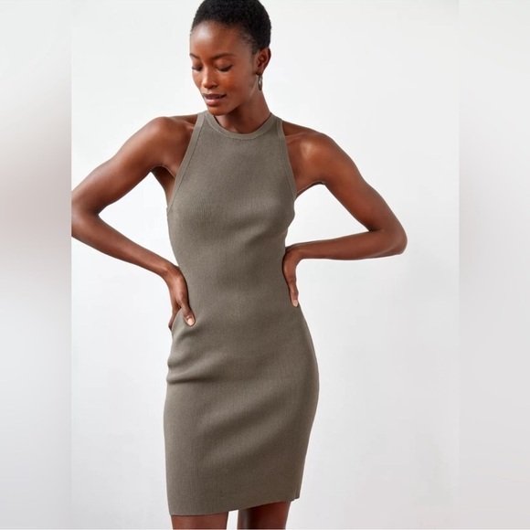 Aritzia Babaton Piper Dress- Olive Leaf Green- Size Small - Picture 2 of 11